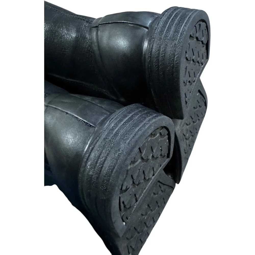 Bogs‎ Mason Leather Boots Womens 6 Black Excellent Mid Calf Pull On 52438